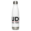 stainless steel water bottle white 17oz front 621bc3f0437e0