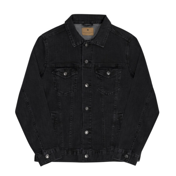 unisex denim jacket black denim front 6225057f5a230