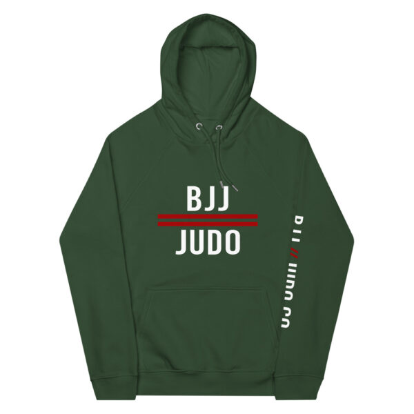 unisex eco raglan hoodie bottle green front 61f74883d0764