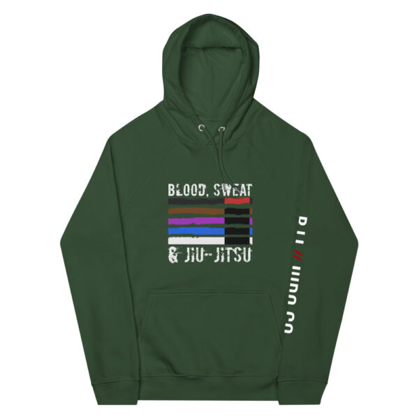 unisex eco raglan hoodie bottle green front 61f749409a3a9