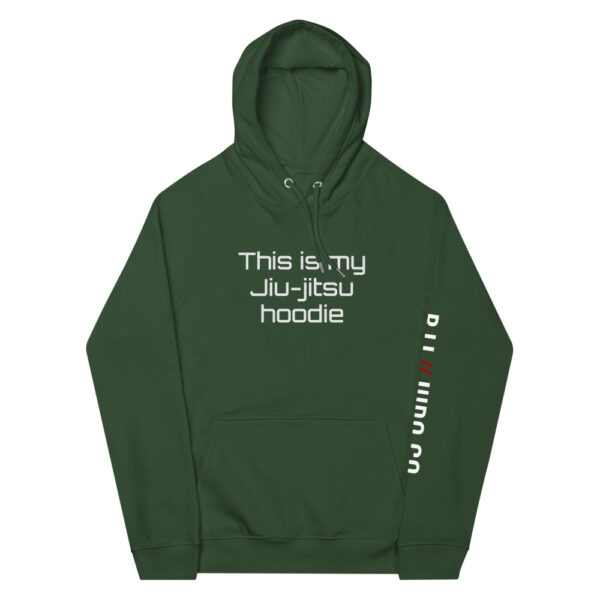 unisex eco raglan hoodie bottle green front 61f74cc3c007e