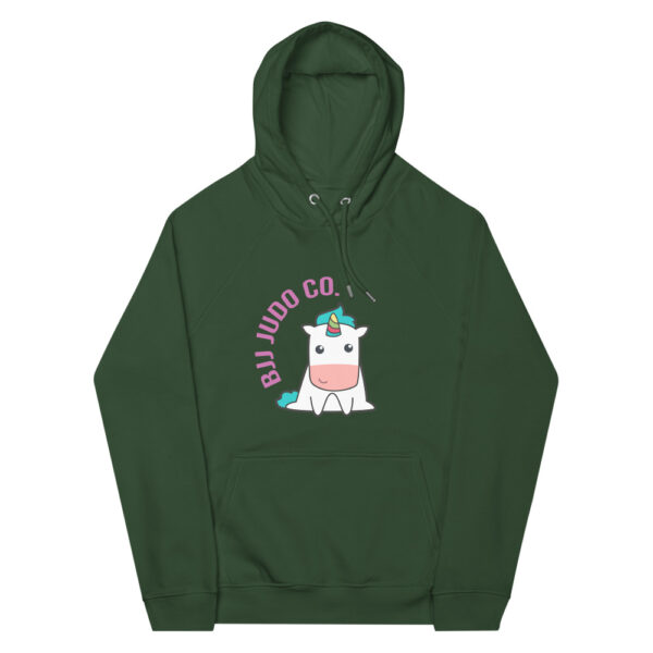 unisex eco raglan hoodie bottle green front 623529d151949