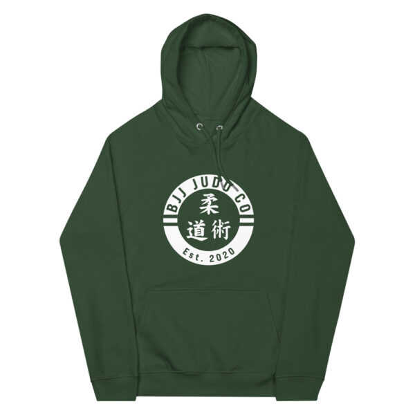 unisex eco raglan hoodie bottle green front 62377396022c6