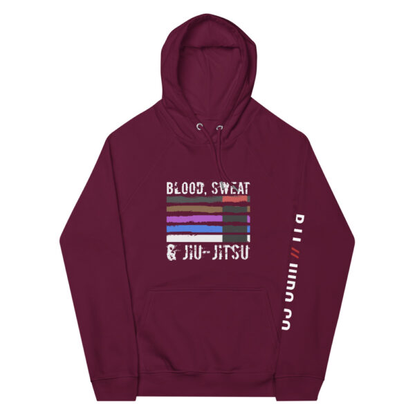 unisex eco raglan hoodie burgundy front 61f749409a03e
