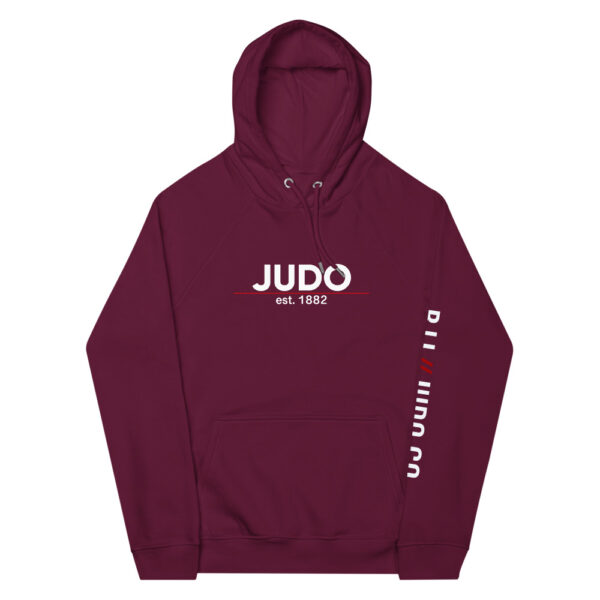 unisex eco raglan hoodie burgundy front 62350790ce581