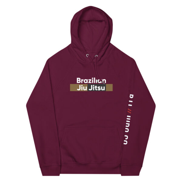 unisex eco raglan hoodie burgundy front 6235093cc3a40