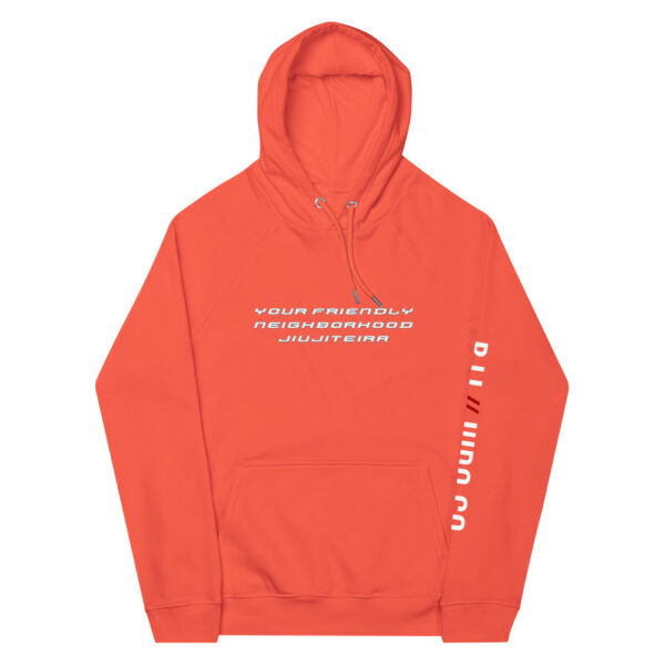 unisex eco raglan hoodie burnt orange front 61f742bd5e5af
