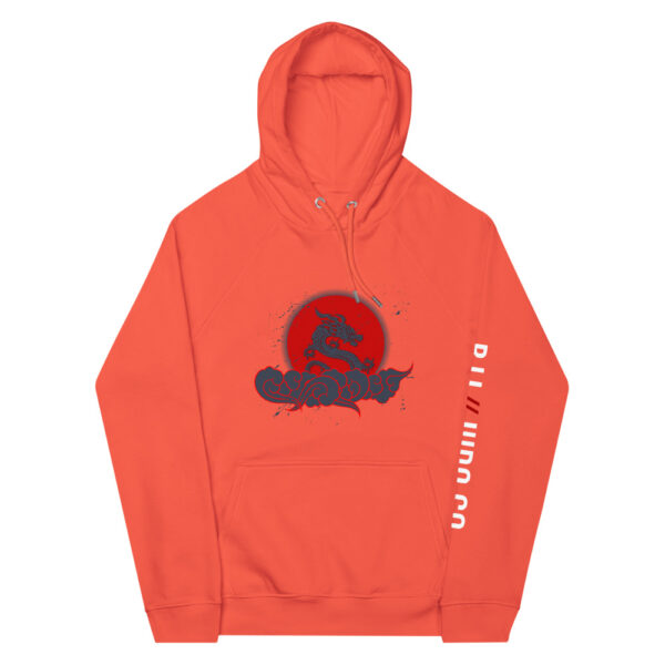 unisex eco raglan hoodie burnt orange front 61f74a727177f