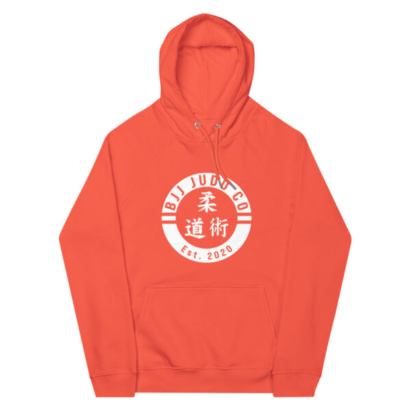 unisex eco raglan hoodie burnt orange front 62377396026f9