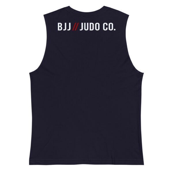 unisex muscle shirt navy back 623501887fef2