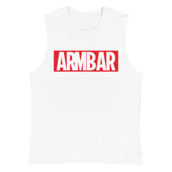 unisex muscle shirt white front 623546b119689