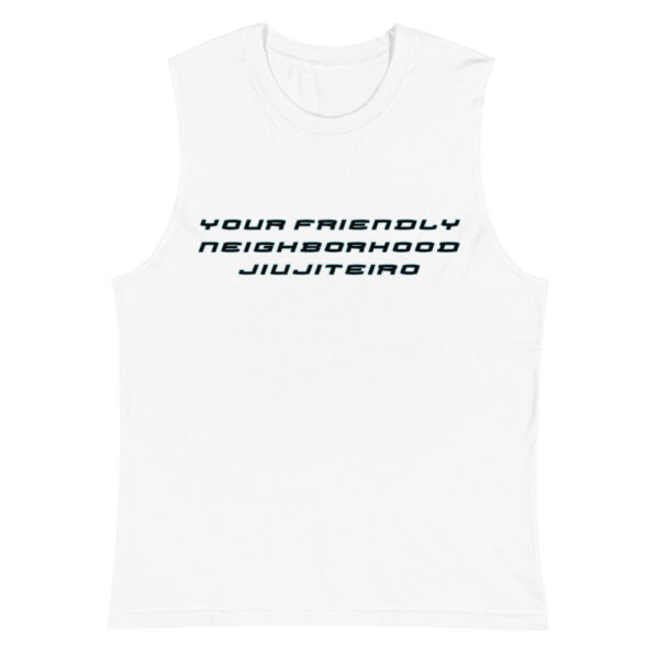 unisex muscle shirt white front 62354718568ce