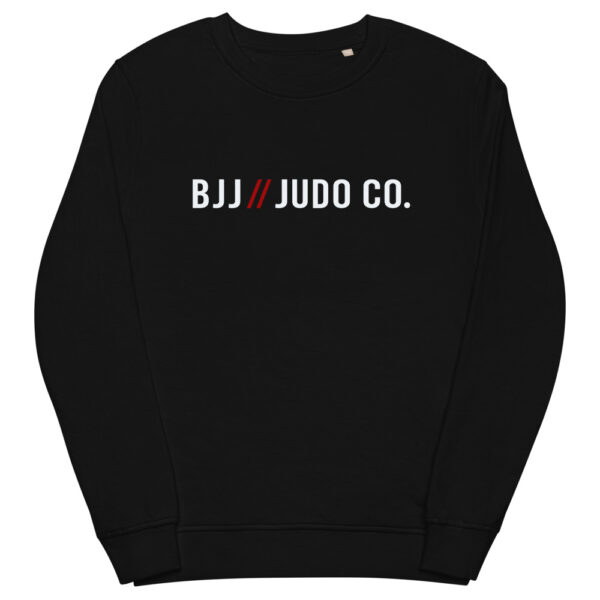 unisex organic sweatshirt black front 61f7315635ec5