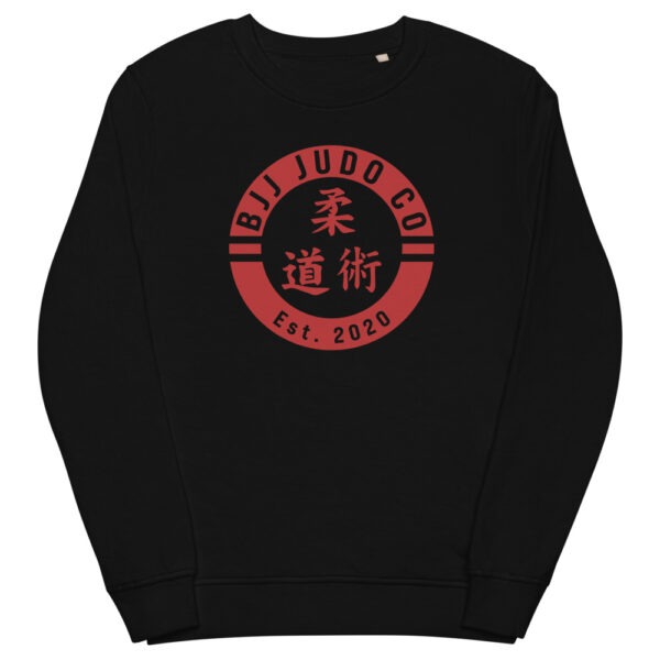 unisex organic sweatshirt black front 62376dfc7a76a