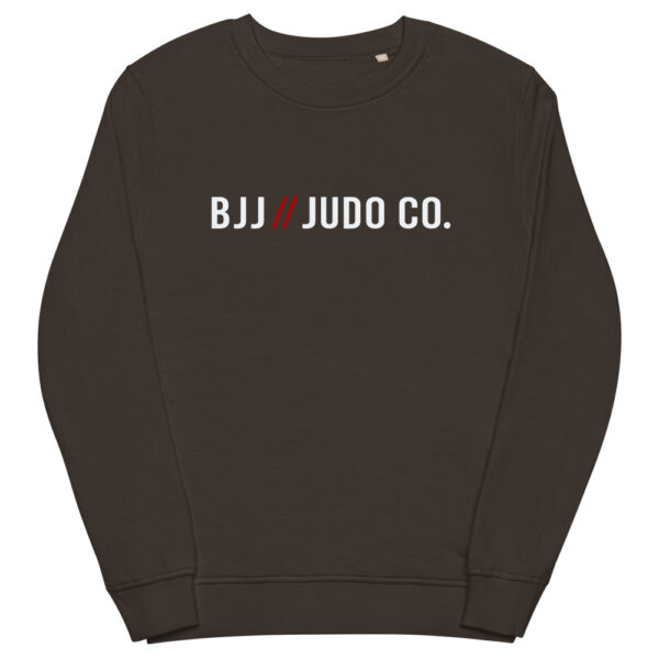 unisex organic sweatshirt deep charcoal grey front 61f731563646e