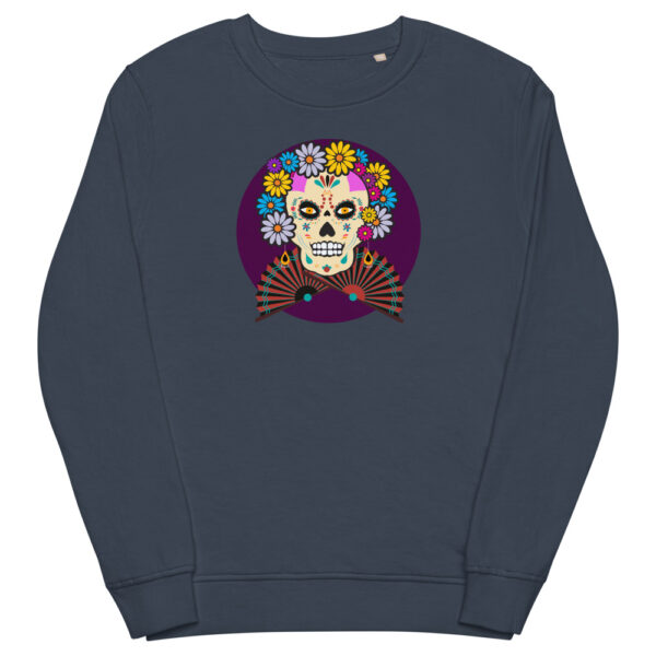 unisex organic sweatshirt french navy front 61f733294c3ab