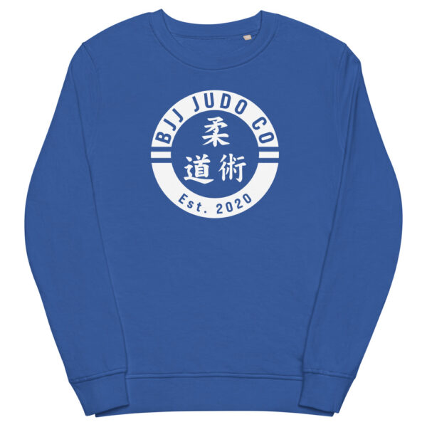 unisex organic sweatshirt royal blue front 62376afd57093