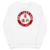 unisex organic sweatshirt white front 623781caca8db