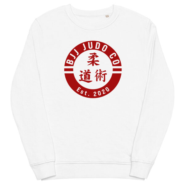unisex organic sweatshirt white front 623781caca8db
