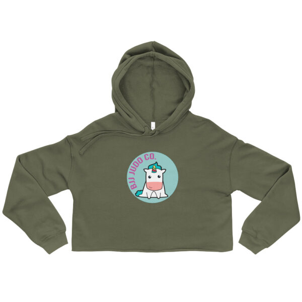 womens cropped hoodie military green front 623493aaea77a